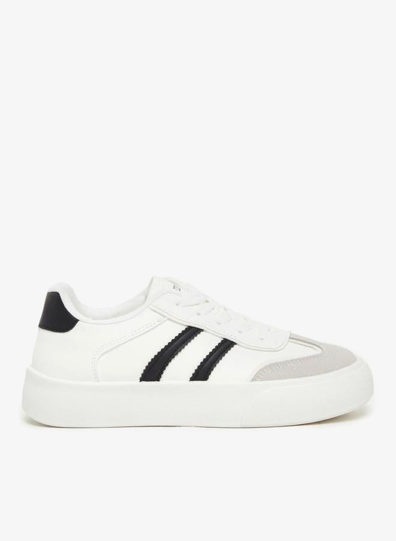 Styli Striped Lace Up Sneakers - Image 1
