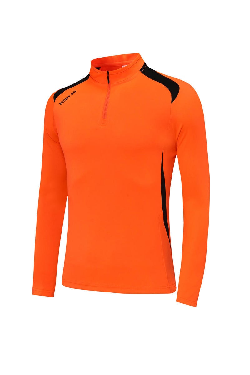 Generic Autumn and Winter adult jersey competition team class uniform childrens half zipper football uniform training uniform suit printed Orange single top