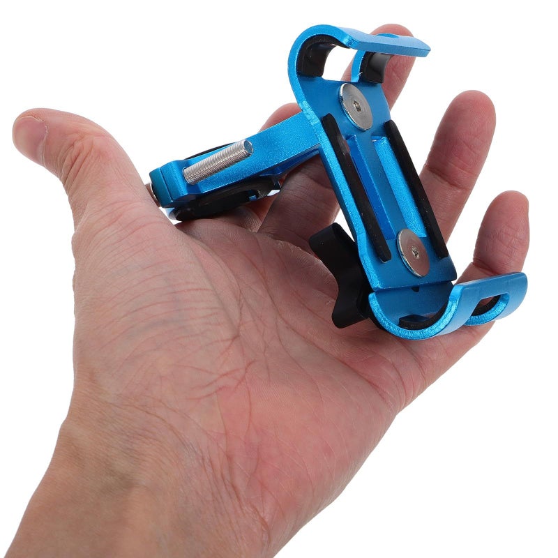 Aluminum Alloy Motorcycle Phone Mount Bike Handlebar Holder for Smartphones Riding Electric Bikes Blue - Image 4