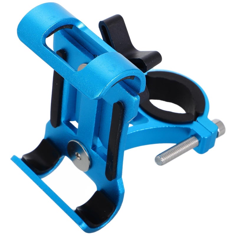 Aluminum Alloy Motorcycle Phone Mount Bike Handlebar Holder for Smartphones Riding Electric Bikes Blue - Image 2