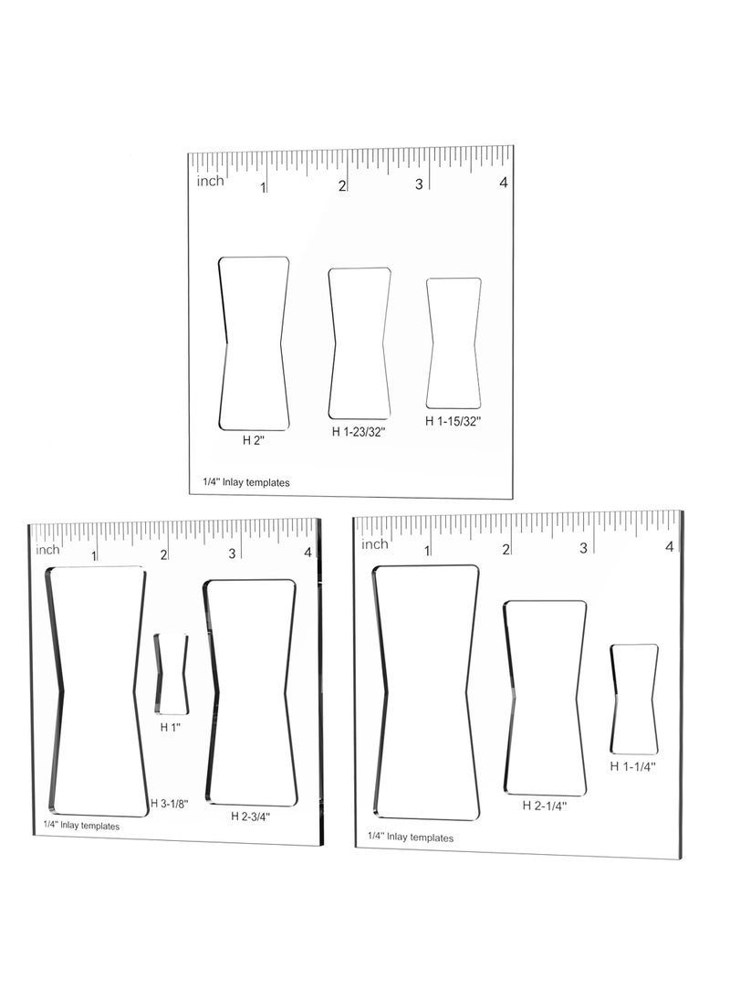 inBovoga inBovoga 3 Pcs Router Templates for Woodworking Router Template Bowtie Template for Woodworking Router Jig and Template Router Bow Tie Inlay Kit Decorative Template 