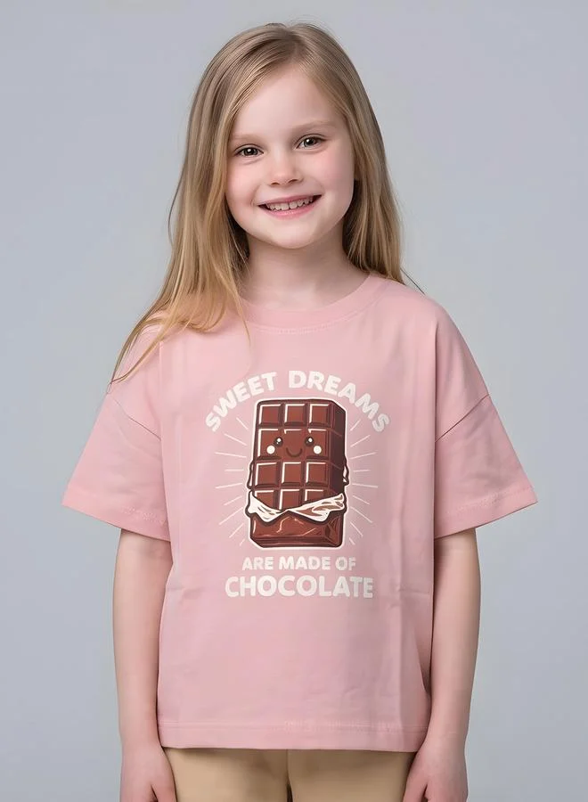 تايك تو Girls Oversized Graphic T-Shirt By Juniorloom