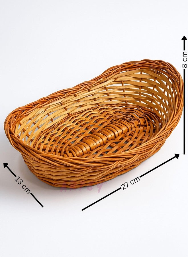 ARTSY® Multipurpose Decorative Hand Woven Cane Basket, Bamboo basket, puja basket, Used For Storage, Gift hamper decoration,Pack of 1 Piece, Brown - Image 5