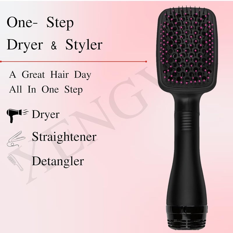 XENGVA Hot Air Brush for Hair Dryer Volumizer 3in1 Blow Dryer Brush with Kerashine Titanium Ions One Step Keratin Infused Bristles for Straightening Curling Styling AntiFrizz Lightweight Fast Drying Gift for Sister Wife Girl - Image 4