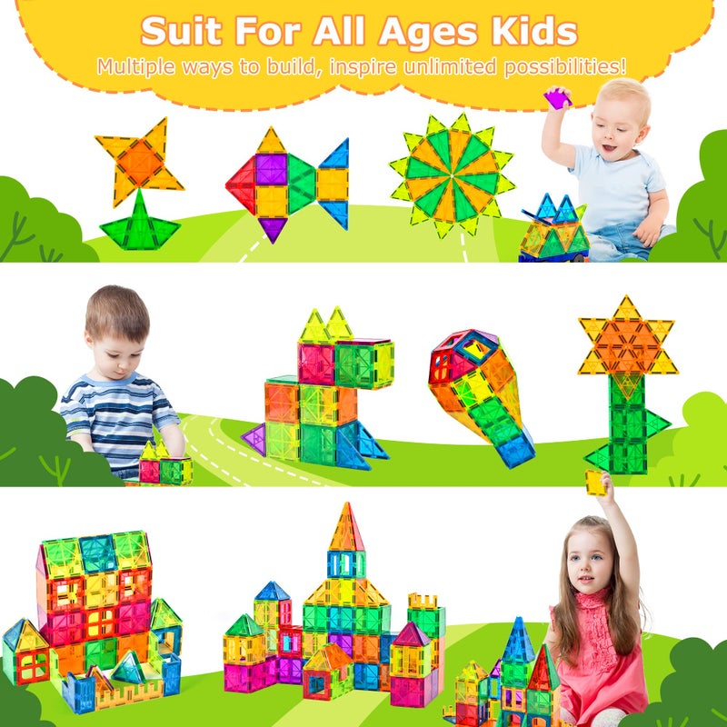 cossy 120Pcs Magnetic Tiles Magnetic 3D Building Blocks Set Educational Construction Toys for 3+ Year Old Kids with Stronger Magnets, Educational Toys, Recreational, Conventional - Image 3