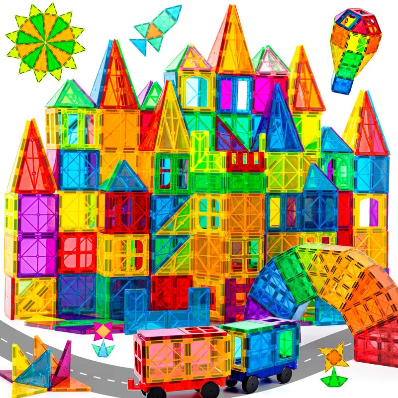cossy 120Pcs Magnetic Tiles Magnetic 3D Building Blocks Set Educational Construction Toys for 3+ Year Old Kids with Stronger Magnets, Educational Toys, Recreational, Conventional - Image 1