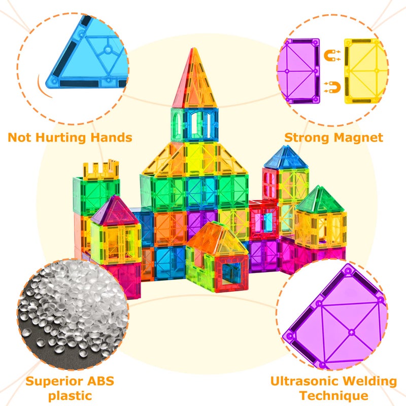 cossy 120Pcs Magnetic Tiles Magnetic 3D Building Blocks Set Educational Construction Toys for 3+ Year Old Kids with Stronger Magnets, Educational Toys, Recreational, Conventional - Image 5
