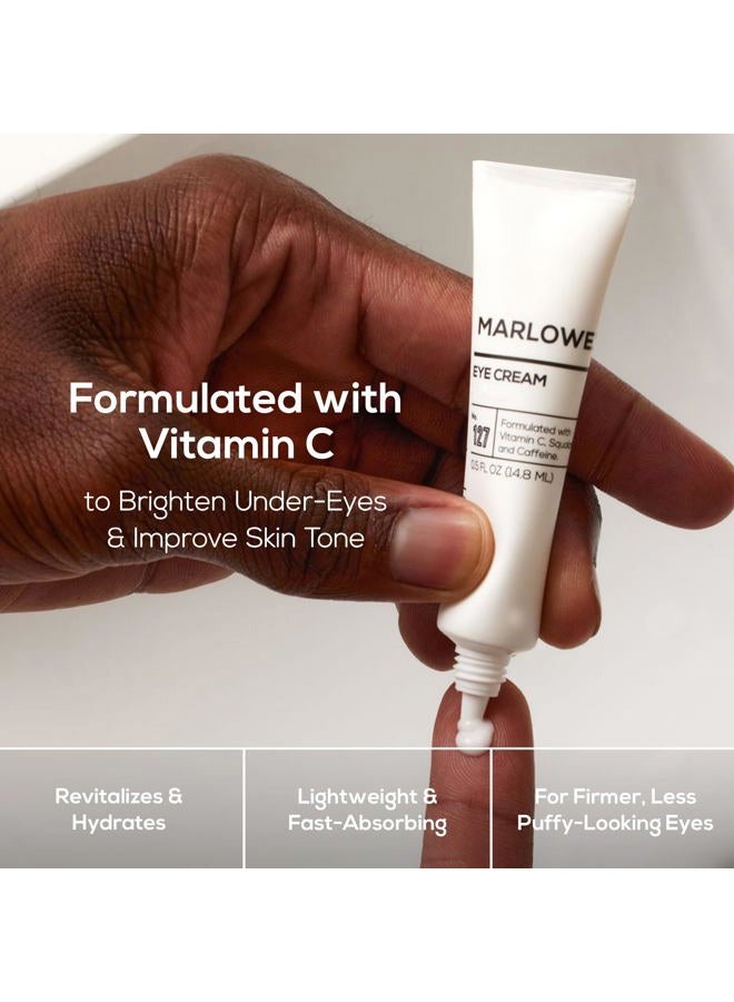 Marlowe No. 127 Mens Eye Cream with Vitamin C, Caffeine and Moisturizing Squalane for Puffiness, Wrinkles & Dark Circles, Targeted Under Eye Skin Care, 0.5 FL Oz - Image 5