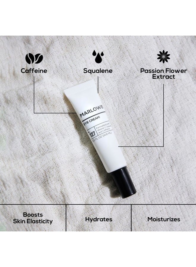 Marlowe No. 127 Mens Eye Cream with Vitamin C, Caffeine and Moisturizing Squalane for Puffiness, Wrinkles & Dark Circles, Targeted Under Eye Skin Care, 0.5 FL Oz - Image 3