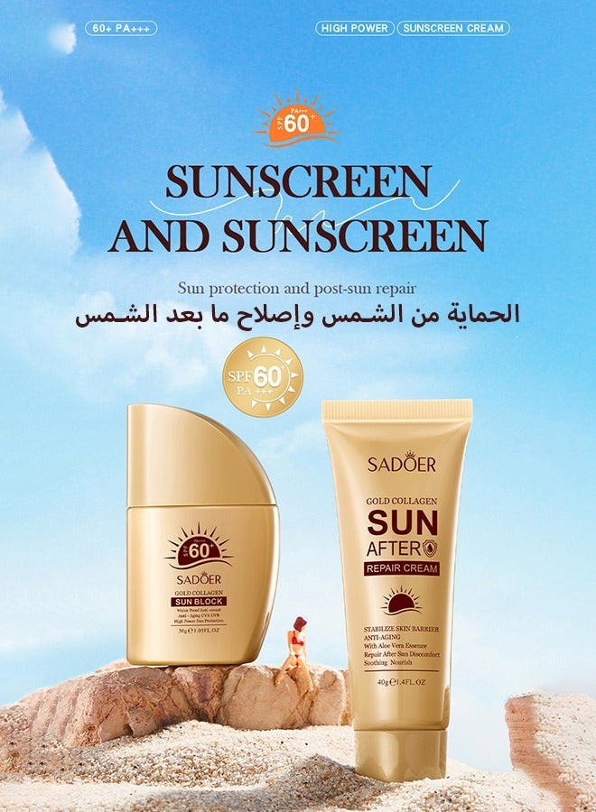 SADOER Water Resistant and Non-Greasy Sunscreen Lotion With Broad Spectrum, Nicotinamide Face & Body Sunscreen SPF 60, UVA & UVB Protection, Whitening,Lightweight & Fast-absorbing,30g+40g - Image 2