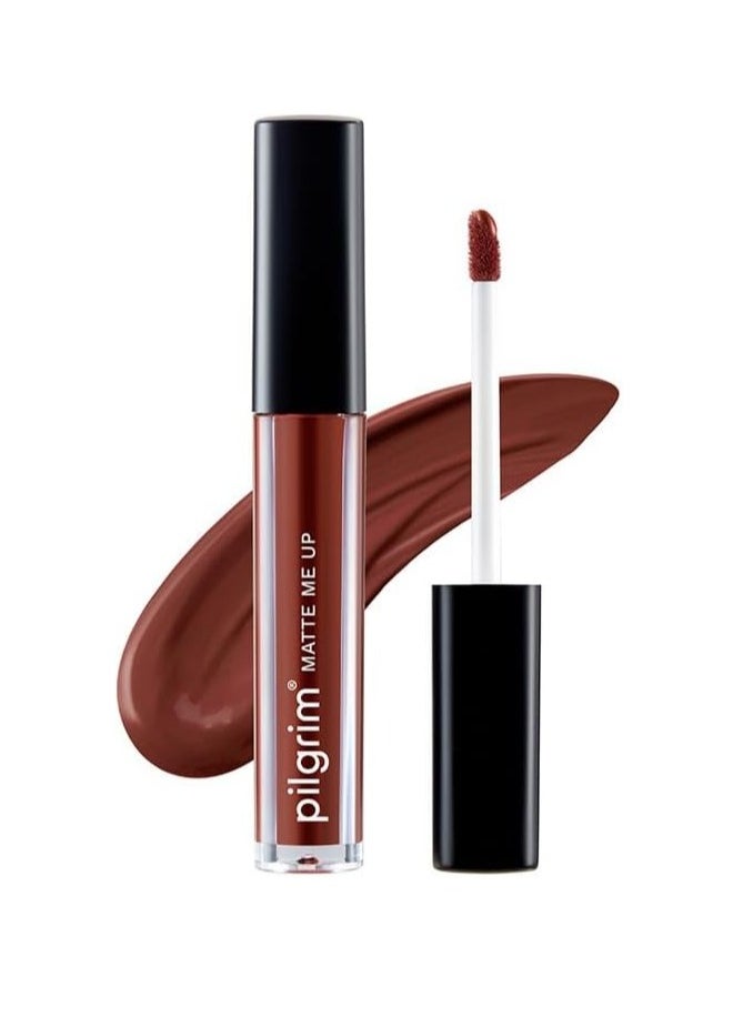 PILGRIM Pilgrim Liquid Matte Lipstick - Bossy Brown | Lipstick 3gms  - Image 1