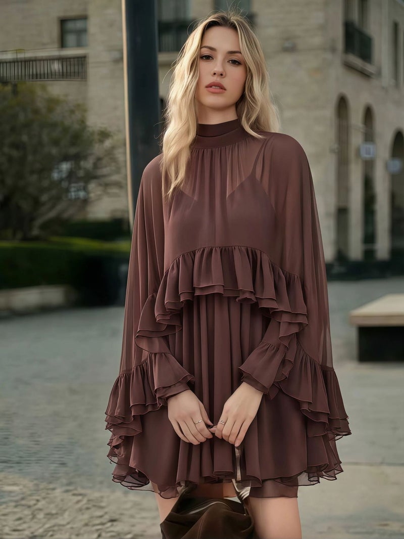 Elegant Chiffon Dress Set with Camisole Layering for Spring Summer - Image 5