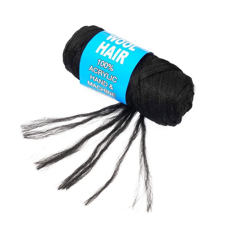 100 Brazilian Wool Hair Acrylic Yarn for African Hair Jumbo BraidsSenegalese TwistFaux LocsWrapsDreadlocks 1Roll Natural Black