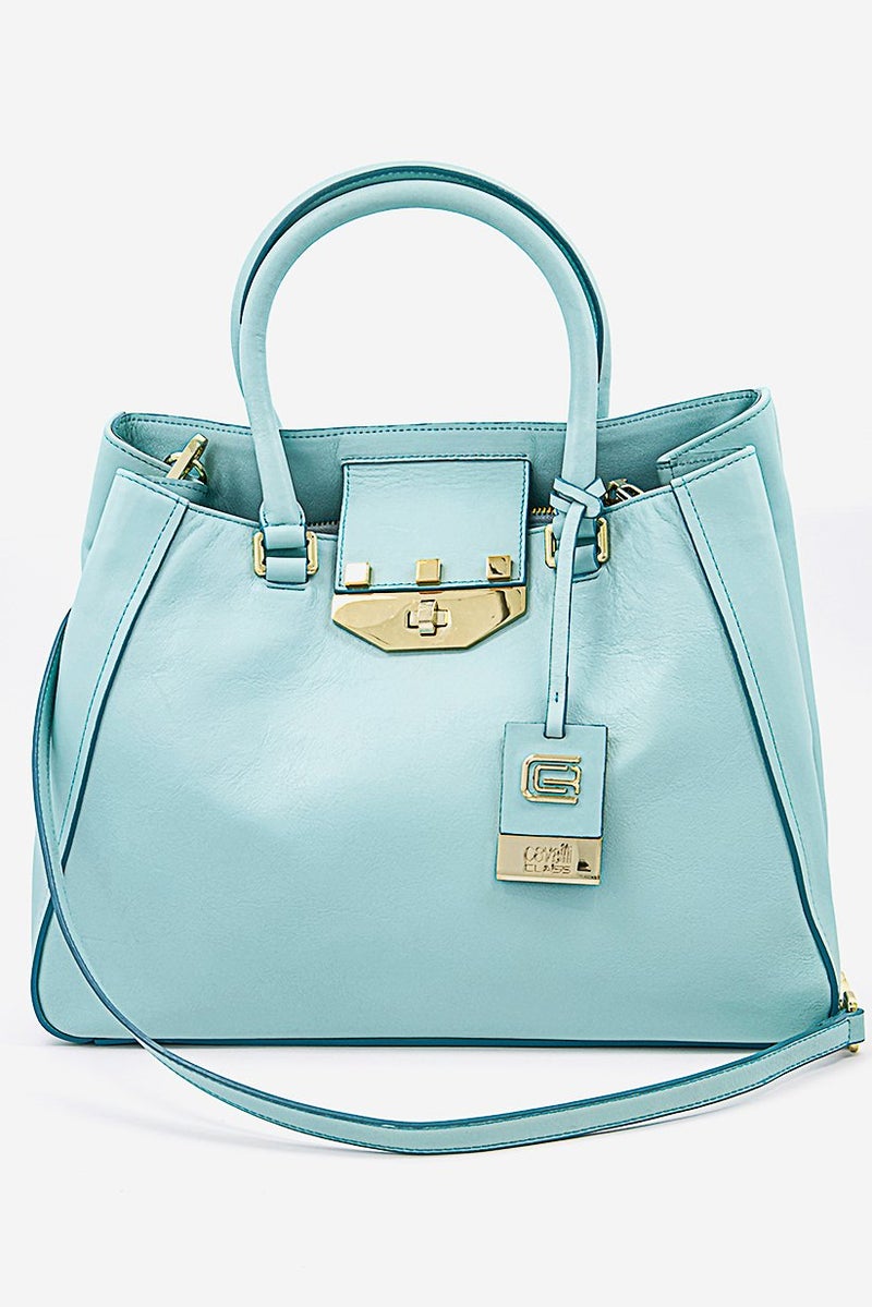 Cavalli Class Women Nappa Pop Satchels Bag 29 L x 25 H x 15 W cm, Turquoise - Image 3