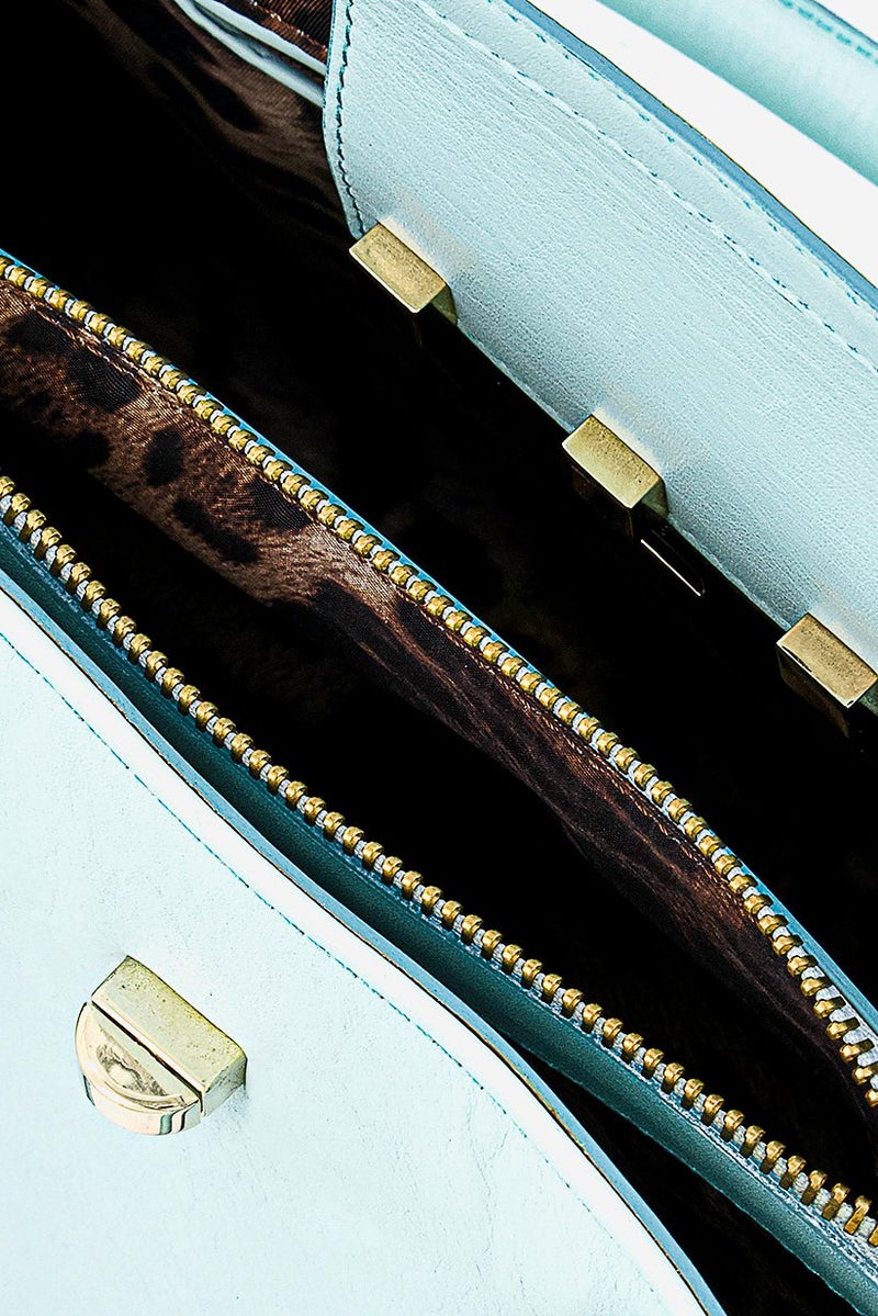 Cavalli Class Women Nappa Pop Satchels Bag 29 L x 25 H x 15 W cm, Turquoise - Image 4