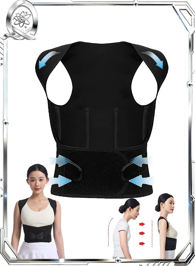كوانتوم مصحح وضعية الظهر، مقوّم كتف قابل للتعديل، حزام دعم كامل للفقرات القطنية، مقوّم كتف لتحسين وضعية الظهر - Image 1