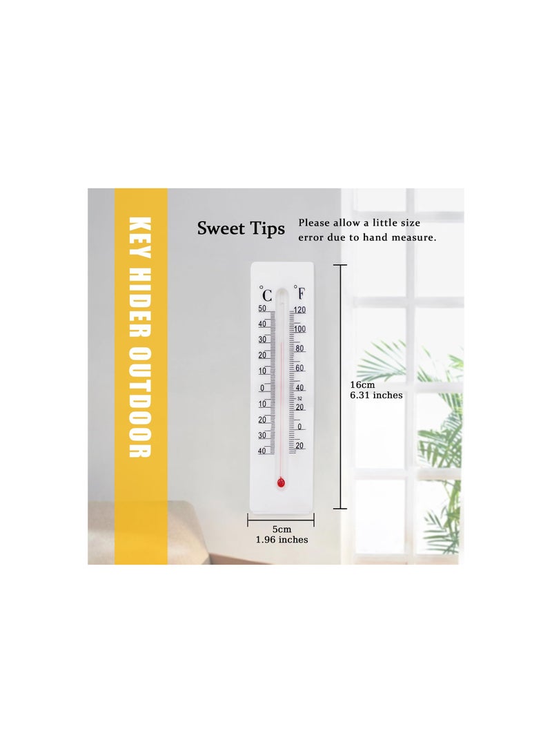 Outdoor Key Cabinet with Hidden Compartment, Decorative Thermometer Key Hider, Secret Storage for Keys, Coins, and Money - 2 Pack of Discreet Hiding Containers. - Image 2