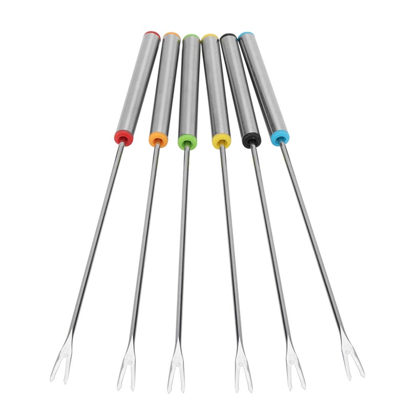 6pcs/Set Stainless Steel Chocolate Cheese Dessert Fondue Pot Forks Kitchen Tool Tableware - Image 2