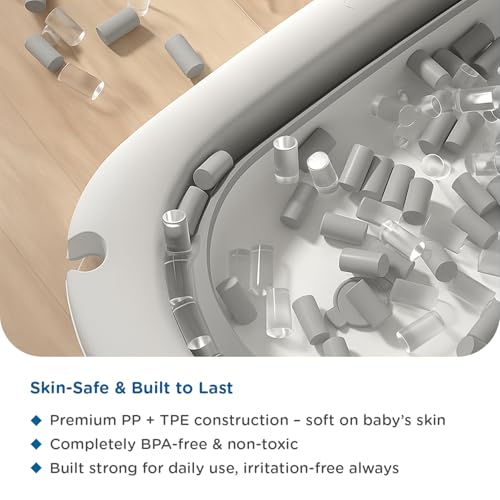 Mee Mee Baby Bath Tub with Digital Temperature Display | Foldable BPA-Free Infant Tub with Anti-Skid Base, Insulated Walls & Drain Plug | Included Components: Tub, Drain Plug, Cushion | 0–3 Years (Up to 20 kg)(Grey) - Image 4