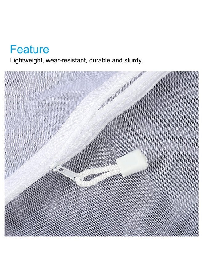 MECCANIXITY Mesh Zipper Bags, A4 Nylon Zip Pouch Pencil Case Storage Pockets For Travel Office Accessories, White Pack Of 6  - Image 4