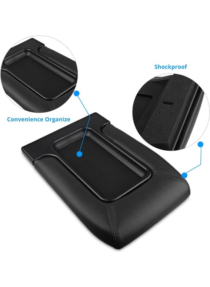 KISSUN Compatible with Center Console Lid Replacement Cover Armrest Kit Chevy GMC Pickup Truck Suburban Tahoe Silverado Sierra Yukon XL Replaces 19127364 (Black) - Image 2