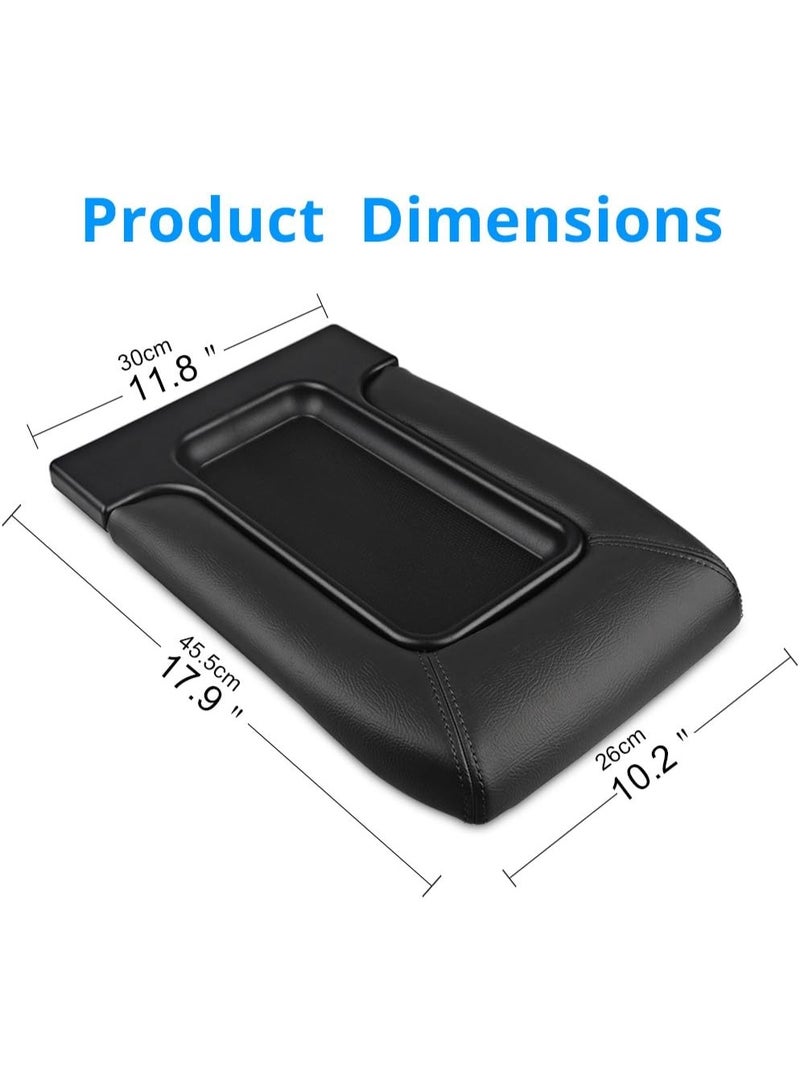 KISSUN Compatible with Center Console Lid Replacement Cover Armrest Kit Chevy GMC Pickup Truck Suburban Tahoe Silverado Sierra Yukon XL Replaces 19127364 (Black) - Image 4