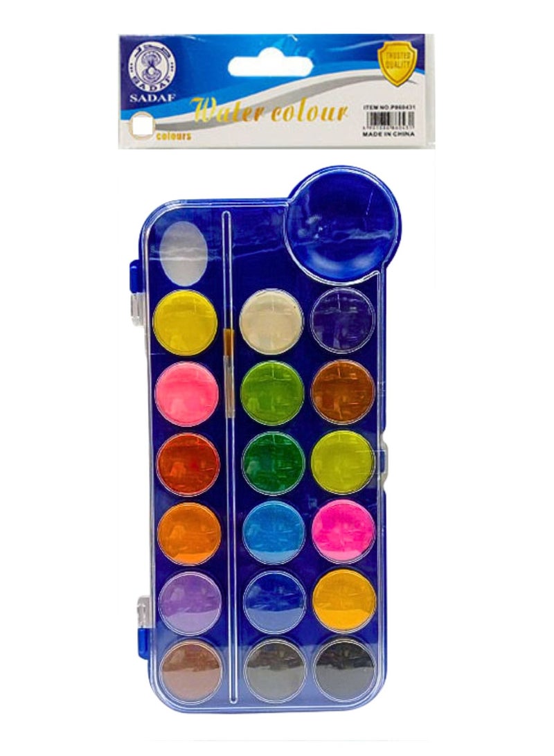 Sadaf Watercolour Set With Brush Multicolour 18-Colour - Image 2