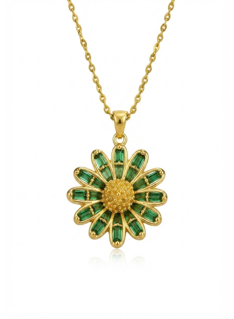 R.C.E Accessories Gold Plated Necklace - Golden Necklace for Women - Gold Necklace - Necklace for Women & Girls, Bloom Floral Pendant with Elegant Gold Plated Design for Everyday Style - Image 1