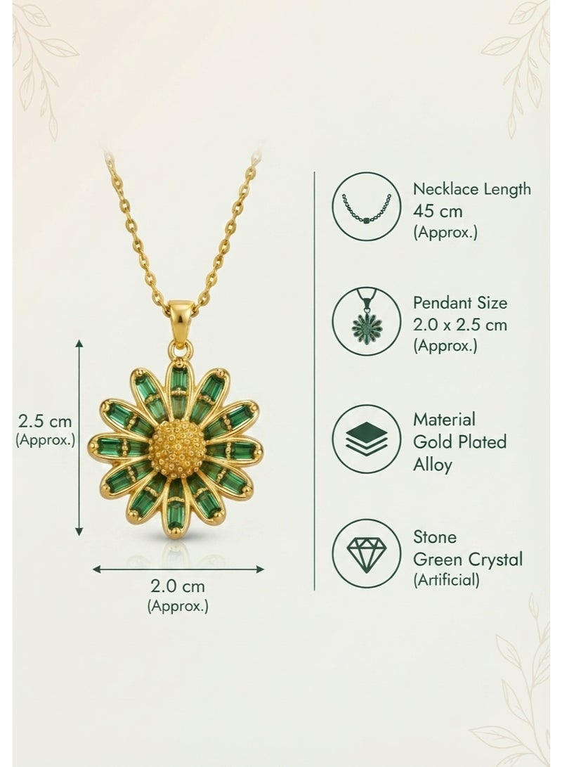 R.C.E Accessories Gold Plated Necklace - Golden Necklace for Women - Gold Necklace - Necklace for Women & Girls, Bloom Floral Pendant with Elegant Gold Plated Design for Everyday Style - Image 5