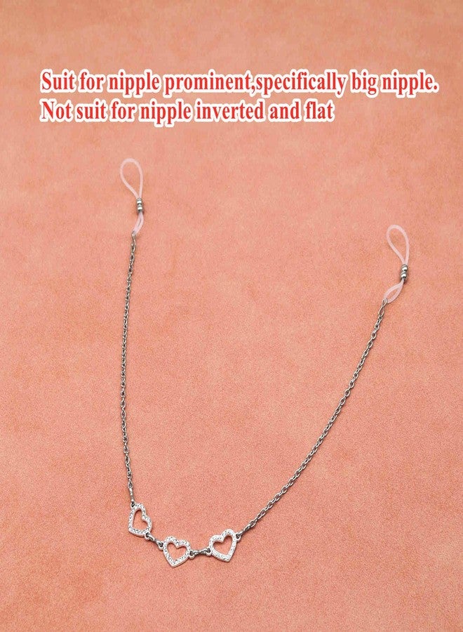 Mimimelon Faux Body Piercing Jewelry Nipple Noose Chain Adjustable Silicone Band Non Piercing Nipple Jewelry (a) - Image 3