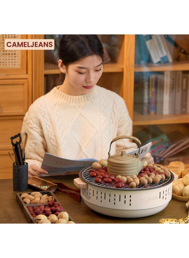 Cameljeans Complete Hot Pot And Tea Set Small Household Charcoal Bbq Grill Outdoor Patio 174bj35742 Off-white - Image 4