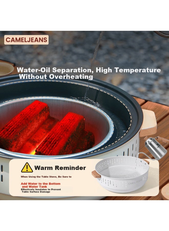 Cameljeans Complete Hot Pot And Tea Set Small Household Charcoal Bbq Grill Outdoor Patio 174bj35742 Off-white - Image 3