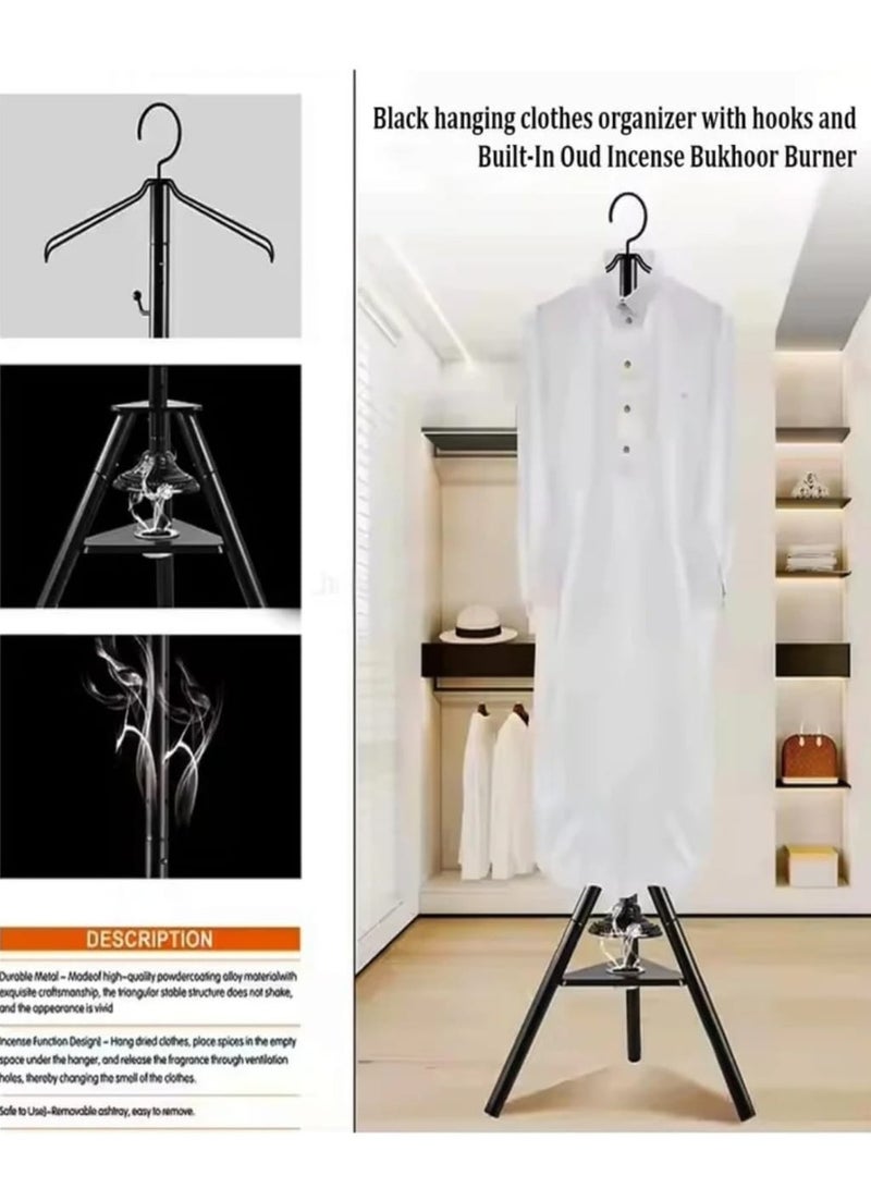 Eagle Middle East Double-Tier Metal Clothing Organizer Smoked Iron Art Rack for Coat Robe Storage Cross-Border(175cm) - Image 2