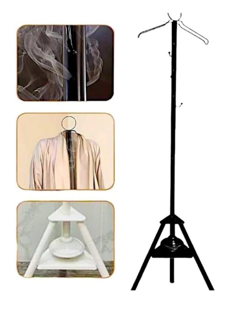 Eagle Middle East Double-Tier Metal Clothing Organizer Smoked Iron Art Rack for Coat Robe Storage Cross-Border(175cm) - Image 3