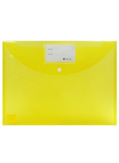 ATLAS Clear Document Bag Foolscap Size Yellow  - Image 1