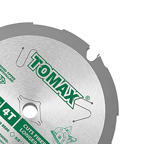 TOMAX PCDM71404 7-1/4 Inch 4 Tooth Polycrystalline Diamond Tipped (PCD) Hardie Fiber Cement Saw Blade with 5/8-Inch DMK Arbor - Image 2