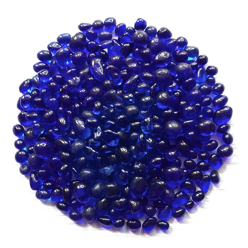 WAYBER Glass Stones 1Lb460g Irregular Sea Glass Pebbles NonToxic Artificial Gemstones for Gem DisplayVase FillerTerrarium Flowerpot Aquarium Turtle Tank Decoration Deep Blue