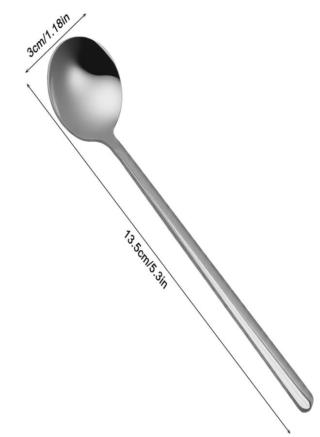 DaKuan Pack of 8 Stainless Steel Espresso Spoons, 5.3 Inch Mini Teaspoons Set for Coffee, Tea, Dessert, and Ice Cream, Mirror Finish Small Spoons - Image 4