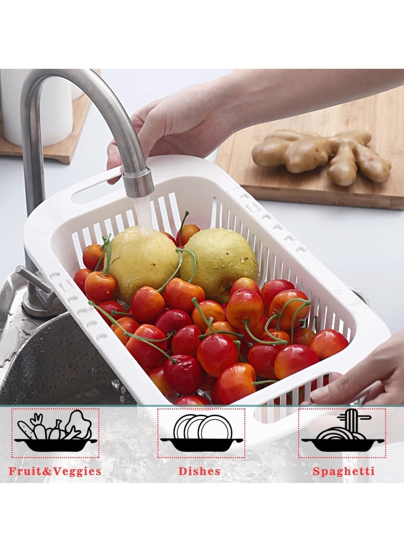 كابتن تيك Retractable Kitchen Colander Sink Basket for Fruits and Vegetables, Drainer Rack Adjustable Strainer Tray Above Sink Organiser (for Kitchen), Grey - Image 2
