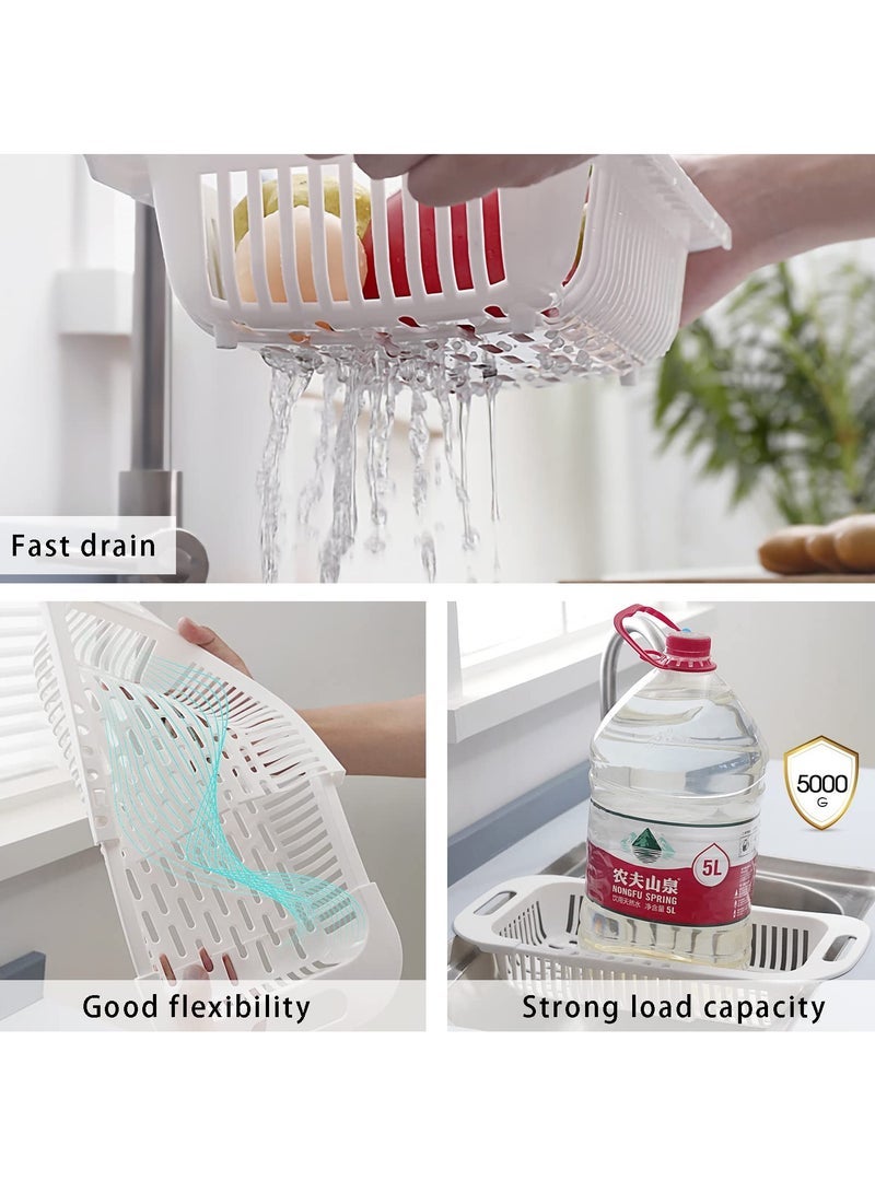 كابتن تيك Retractable Kitchen Colander Sink Basket for Fruits and Vegetables, Drainer Rack Adjustable Strainer Tray Above Sink Organiser (for Kitchen), Grey - Image 3