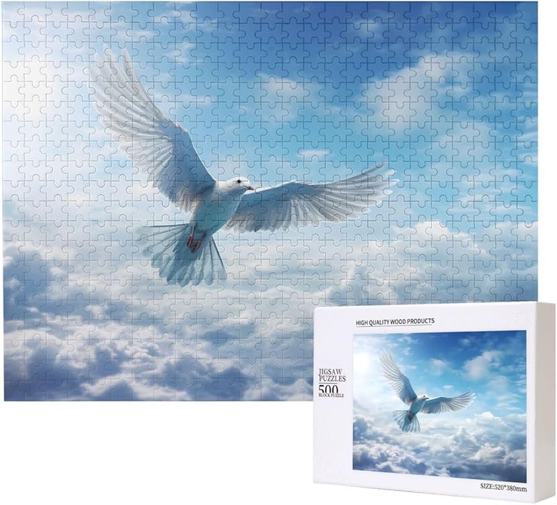 لغز بازل طائر فيحاء سحاب أزرق 500 قطعة للكبار ديكور منزلي 20.4 × 15 - Image 2