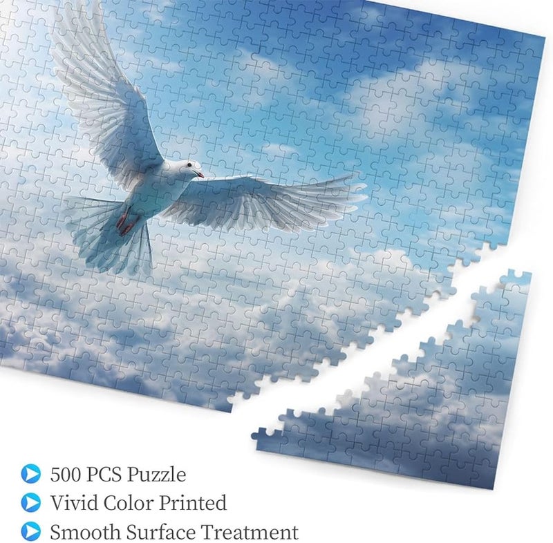 لغز بازل طائر فيحاء سحاب أزرق 500 قطعة للكبار ديكور منزلي 20.4 × 15 - Image 3