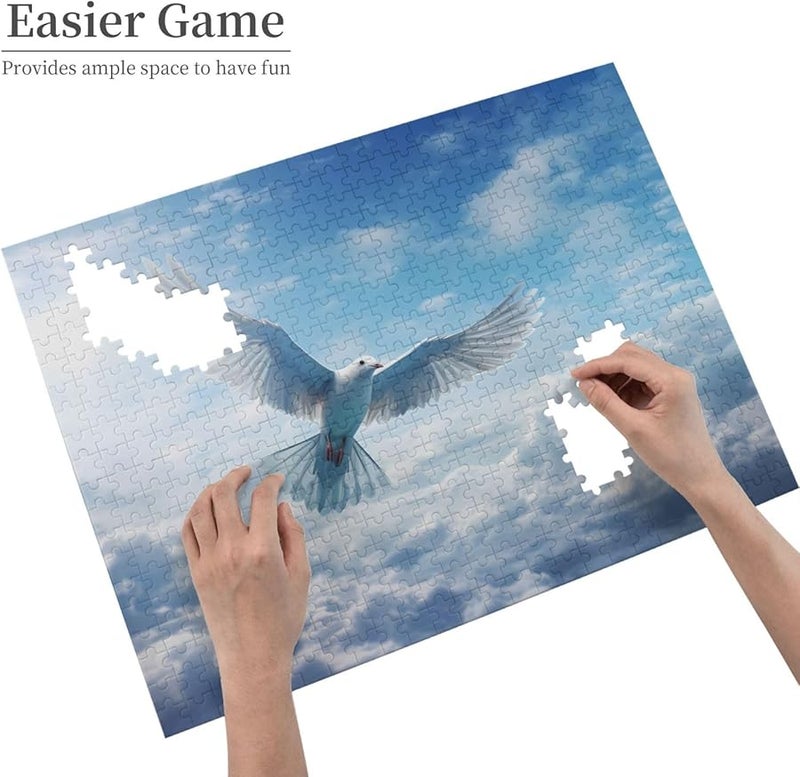 لغز بازل طائر فيحاء سحاب أزرق 500 قطعة للكبار ديكور منزلي 20.4 × 15 - Image 4