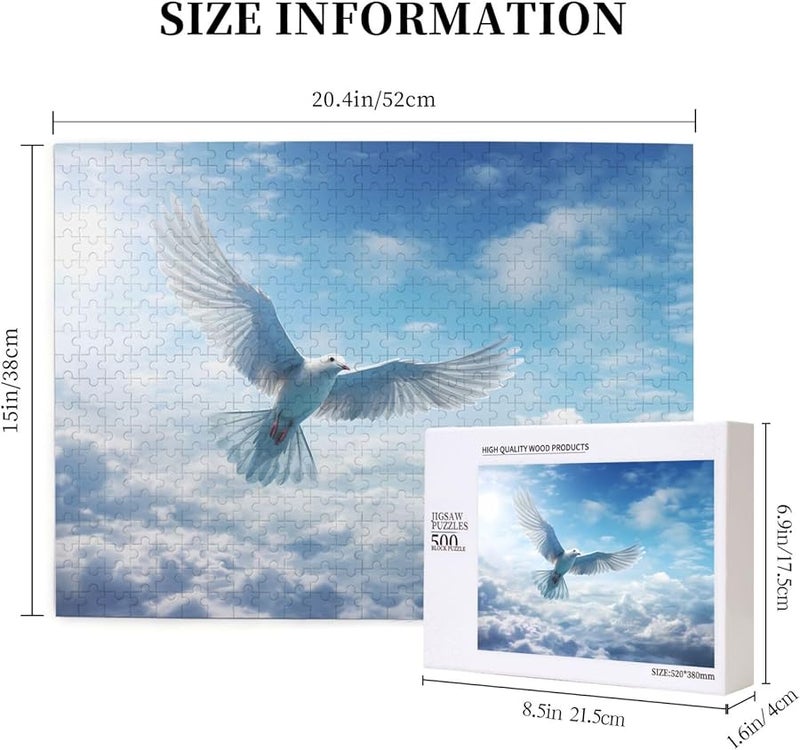 لغز بازل طائر فيحاء سحاب أزرق 500 قطعة للكبار ديكور منزلي 20.4 × 15 - Image 5