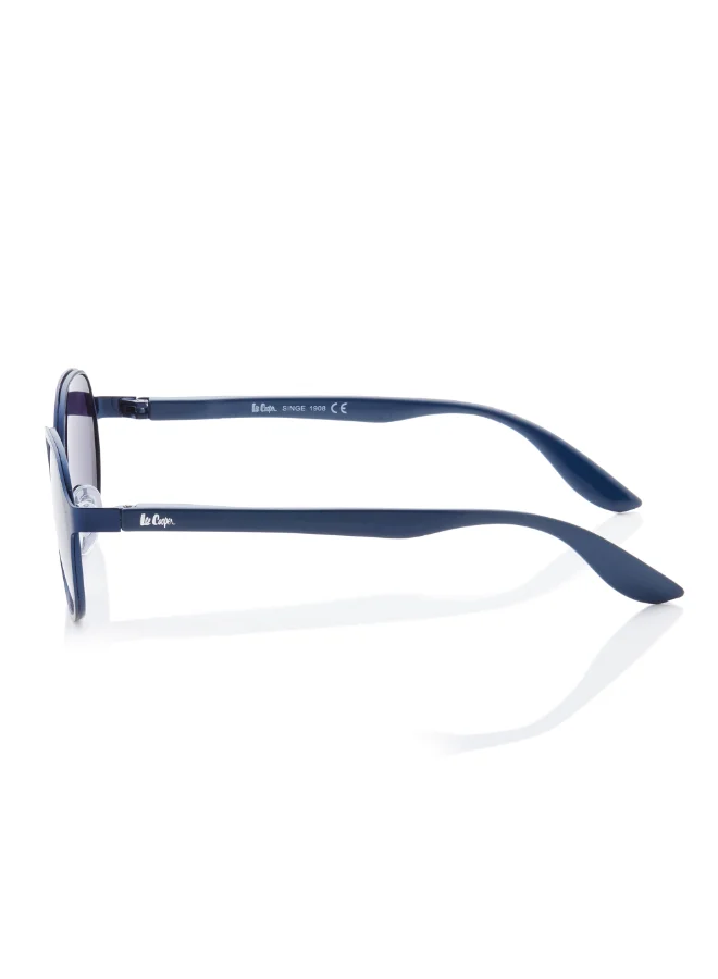 Lee Cooper Polarized Sunglasses Matte Blue Frame Gradient Grey Mirror Lens 51mm  - LC1211C03
