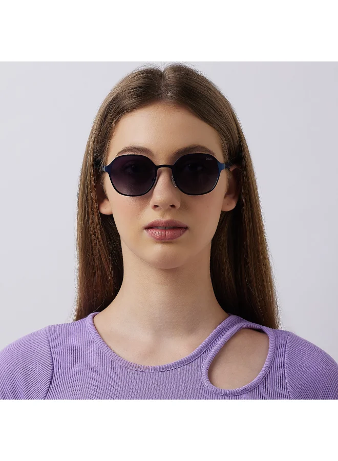 Lee Cooper Polarized Sunglasses Matte Blue Frame Gradient Grey Mirror Lens 51mm  - LC1211C03
