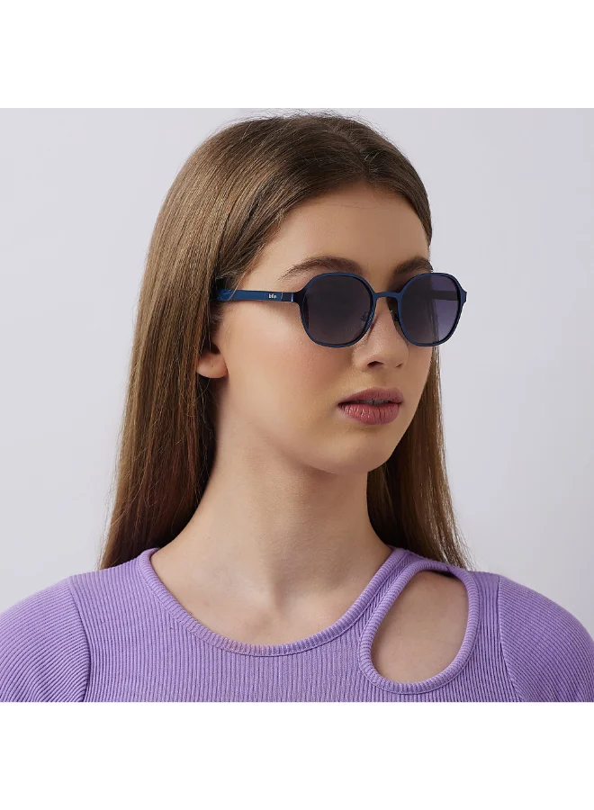 Lee Cooper Polarized Sunglasses Matte Blue Frame Gradient Grey Mirror Lens 51mm  - LC1211C03