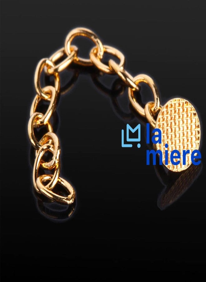 LA MIERE سلسلة أزرار لسانية ذهبية من لا ميري، قطعتان، مواد تقويم الأسنان، ربط مباشر، عروة دائرية - Image 5