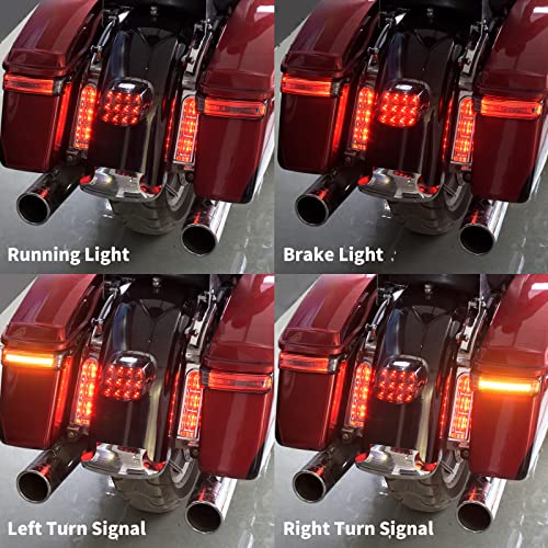 HDBUBALUS Motorcycle Saddlebag Tail Lights Run Brake LED Turn Signal Lamp Fit for Harley Touring Street Gilde Road Gilde Road King Electra Glide Ultra Limited 2014-2023 (Black Smoke) - Image 3
