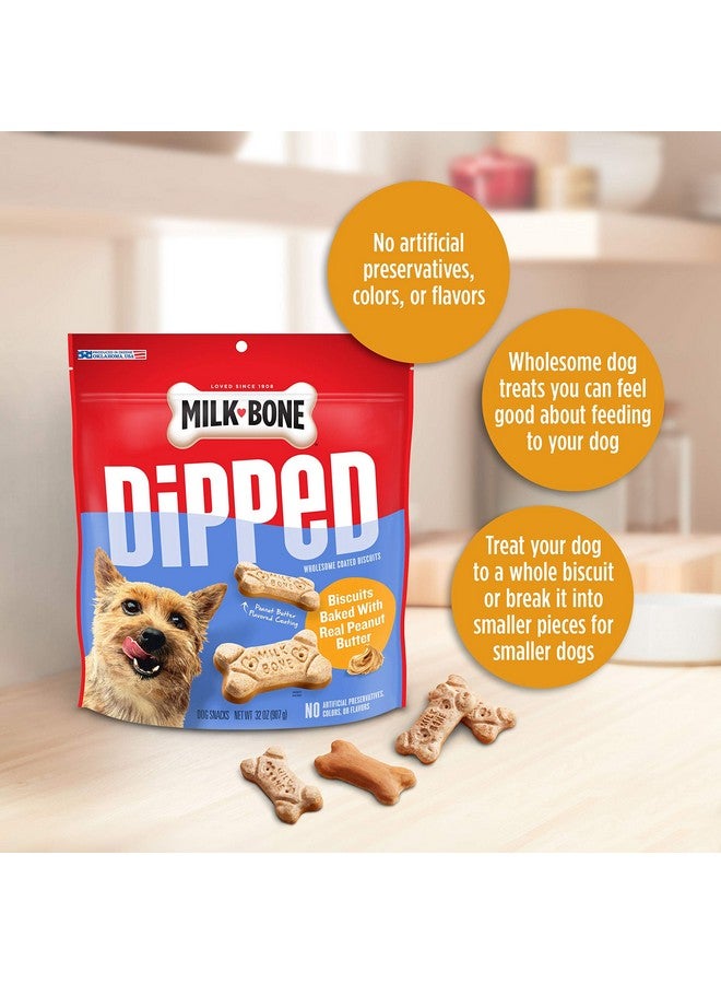 MILK-BONE Milk-Bone Dipped Dog Treat Biscuits Baked with Real Peanut Butter, 32 Ounce (Pack of 2)  - Image 3